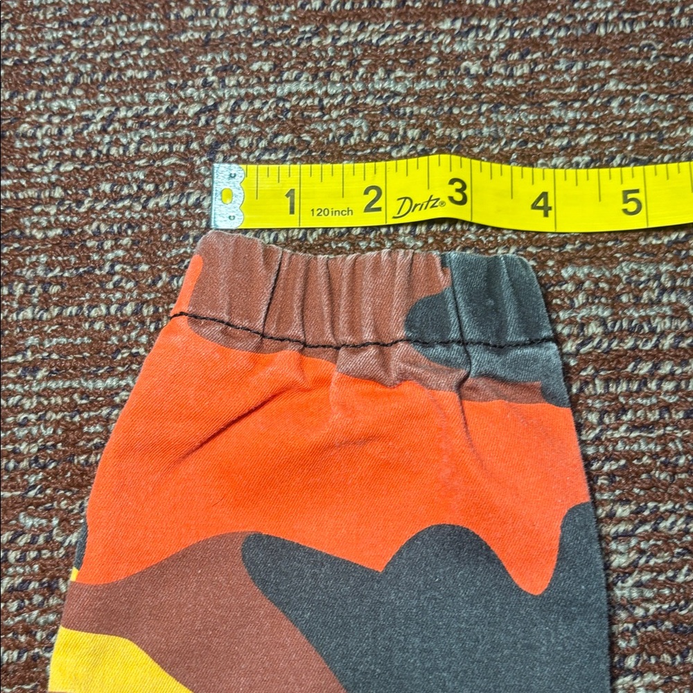 Vintage Y2K camo print slim joggers women’s elastic waist cargo pants orange - Picture 13 of 13